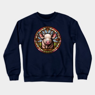 Stained Glass Pig Crewneck Sweatshirt